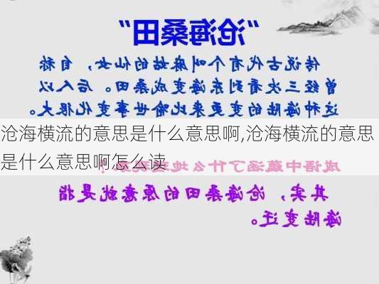 沧海横流的意思是什么意思啊,沧海横流的意思是什么意思啊怎么读