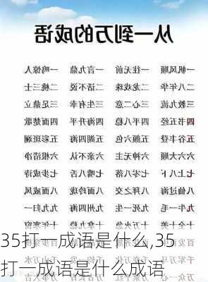 35打一成语是什么,35打一成语是什么成语