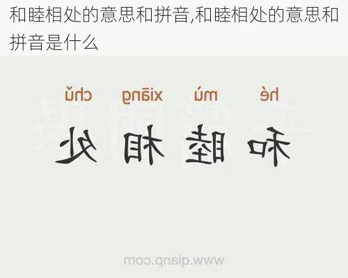 和睦相处的意思和拼音,和睦相处的意思和拼音是什么