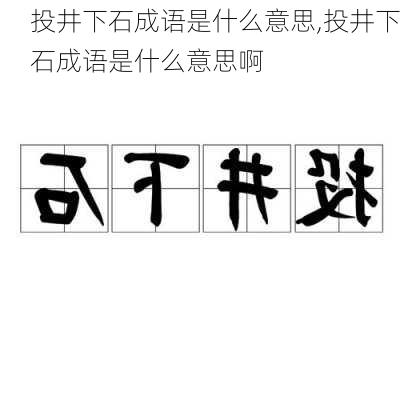 投井下石成语是什么意思,投井下石成语是什么意思啊