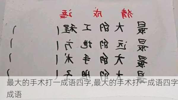 最大的手术打一成语四字,最大的手术打一成语四字成语