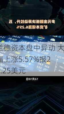 兰德资本盘中异动 大幅上涨5.57%报22.25美元