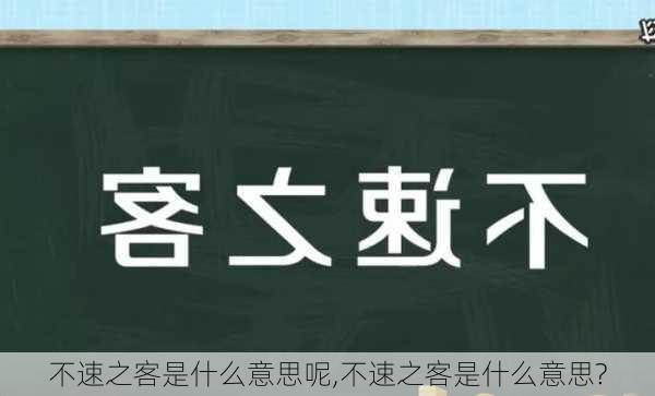 不速之客是什么意思呢,不速之客是什么意思?