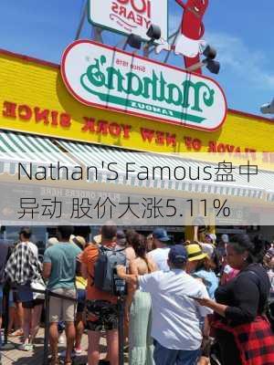 Nathan'S Famous盘中异动 股价大涨5.11%