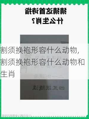 割须换袍形容什么动物,割须换袍形容什么动物和生肖