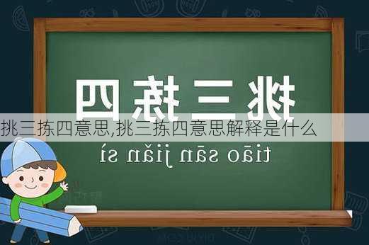 挑三拣四意思,挑三拣四意思解释是什么