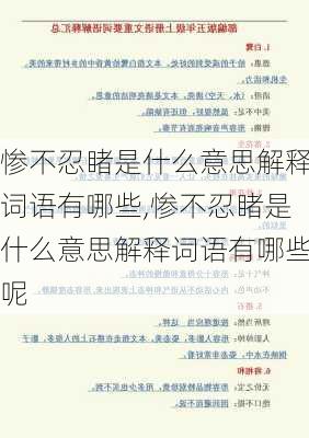 惨不忍睹是什么意思解释词语有哪些,惨不忍睹是什么意思解释词语有哪些呢