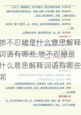 惨不忍睹是什么意思解释词语有哪些,惨不忍睹是什么意思解释词语有哪些呢