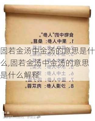 固若金汤中金汤的意思是什么,固若金汤中金汤的意思是什么解释