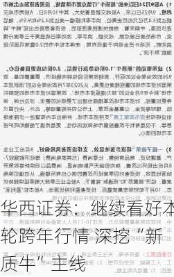 华西证券：继续看好本轮跨年行情 深挖“新质牛”主线