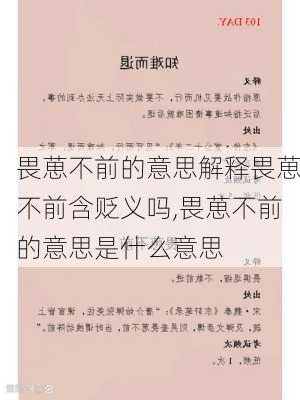 畏葸不前的意思解释畏葸不前含贬义吗,畏葸不前的意思是什么意思