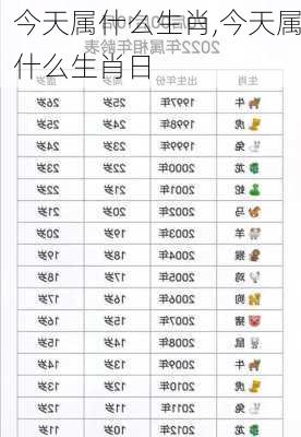 今天属什么生肖,今天属什么生肖日