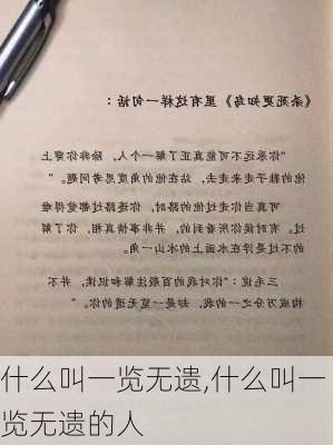 什么叫一览无遗,什么叫一览无遗的人