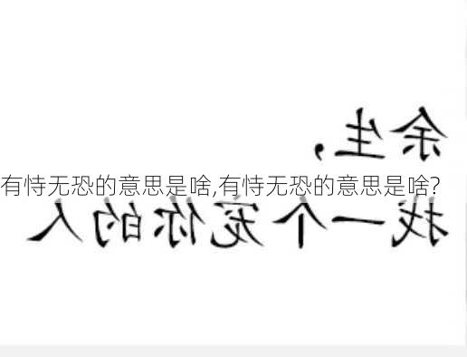 有恃无恐的意思是啥,有恃无恐的意思是啥?