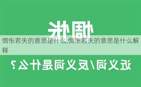 惆怅若失的意思是什么,惆怅若失的意思是什么解释