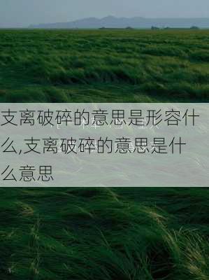 支离破碎的意思是形容什么,支离破碎的意思是什么意思