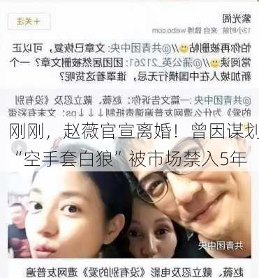 刚刚，赵薇官宣离婚！曾因谋划“空手套白狼”被市场禁入5年